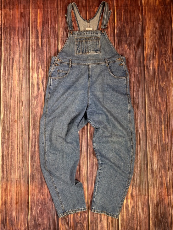 Moda International Denim - Vintage 90s Moda INTL International London Jean Blue Denim Bib Overalls XL/XXL